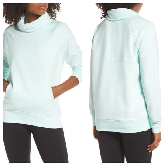 Zella Erica Twist Cowl Neck Pullover Size Medium - Picture 1 of 12